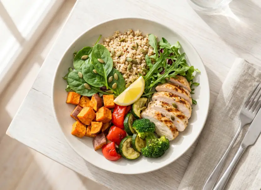 Balanced meal supporting a GLP-1 injection program
